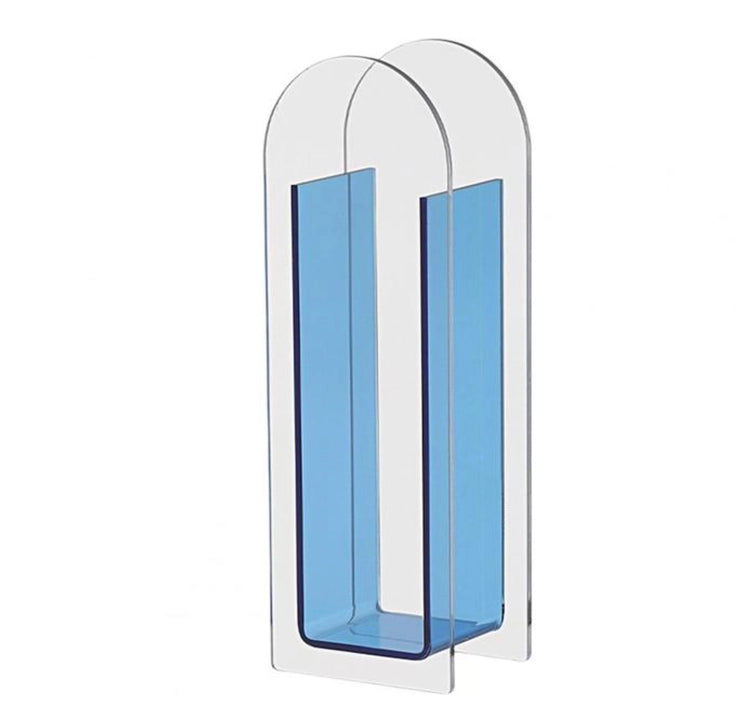 Translucent Acrylic Vase Blue Clear
