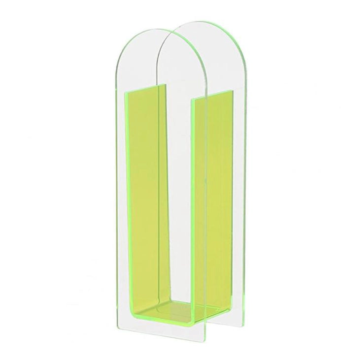 Translucent Acrylic Vase Yellow Clear