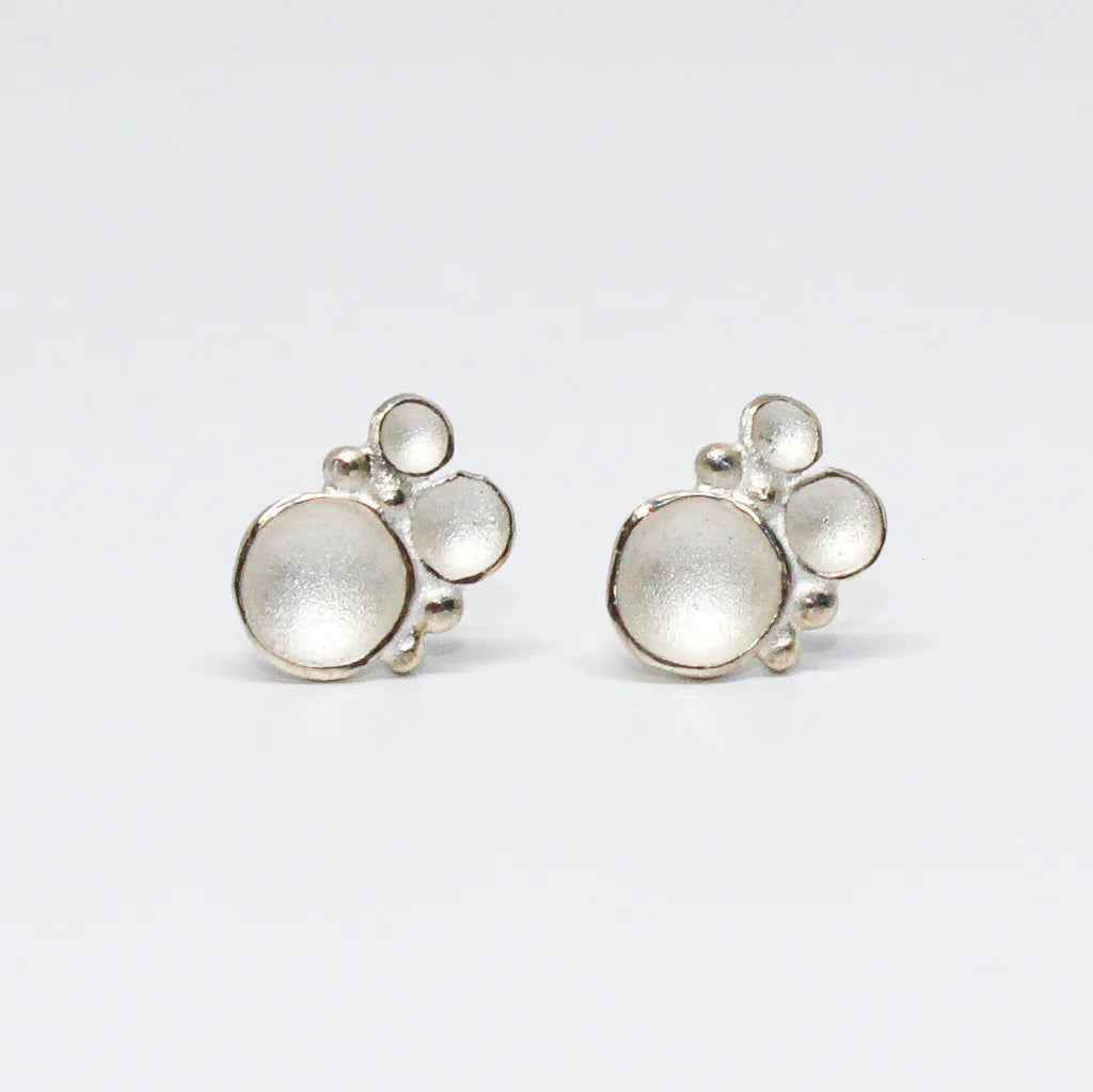 Tiny Sea Foam Earrings - Sterling, Post