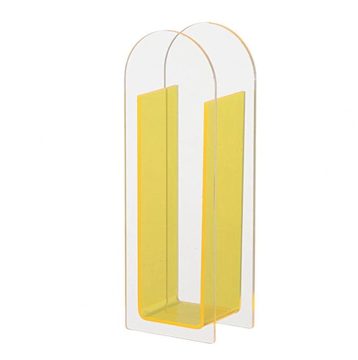 Translucent Acrylic Vase Yellow Clear
