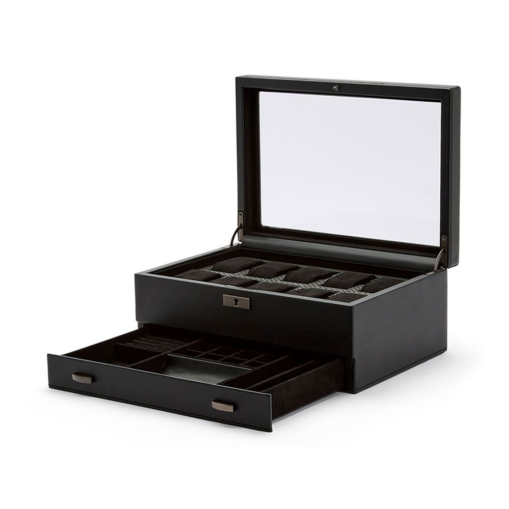 Axis 10pc Watch Box w/ Drawer - Powder Coat