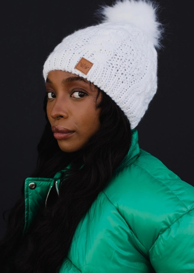 Cable Knit Pom Hat