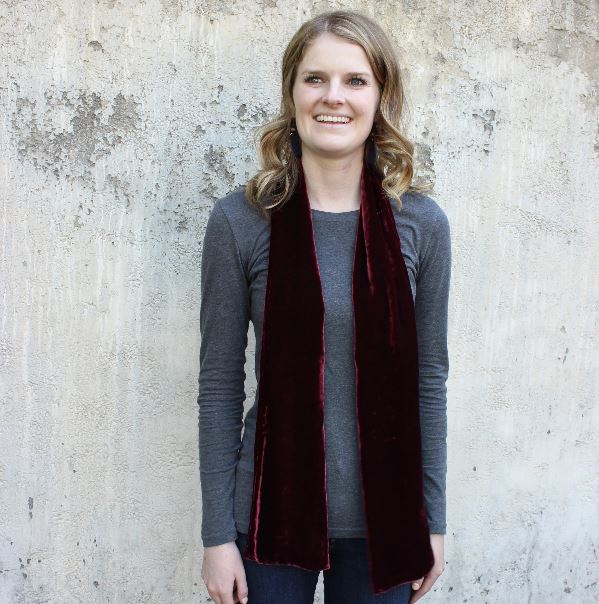 Silk Velvet Oblong Scarf