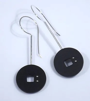 E066 Disc Drop Earrings
