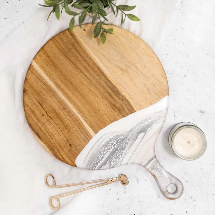 Acacia Resin 12" Round Cheeseboard