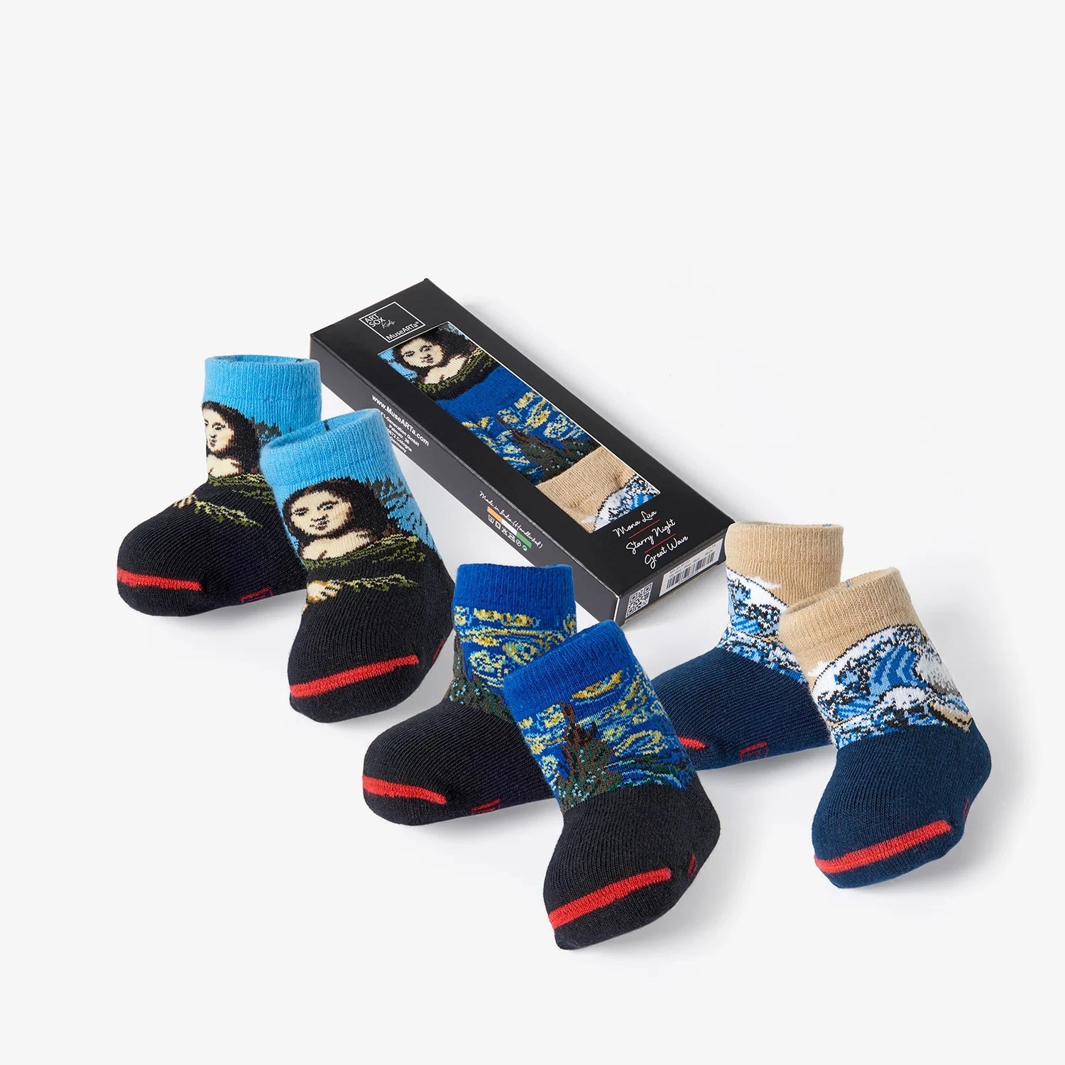 da Vinci, Hokusai, Van Gogh Baby Art Sox 3-Pack