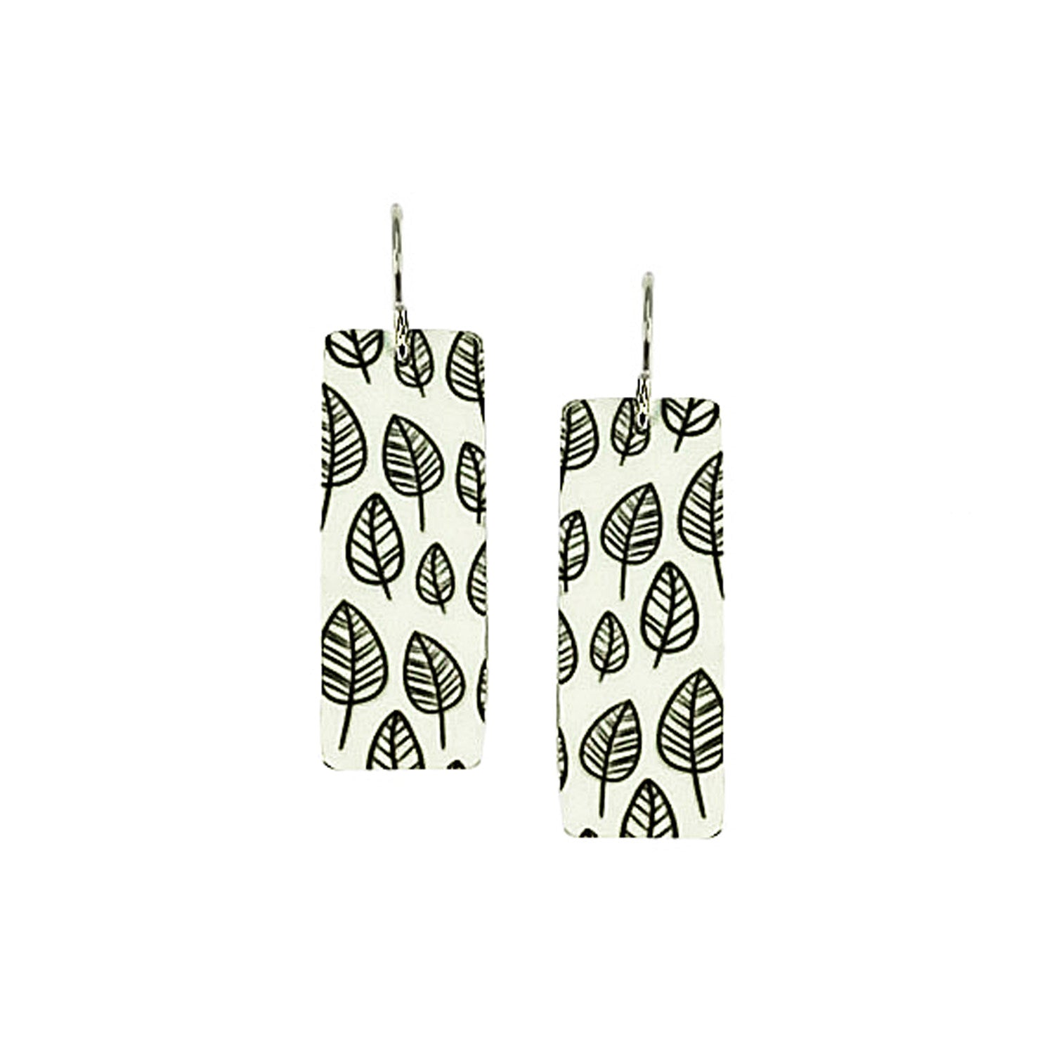 Feather Leave Med Rectangle Earrings