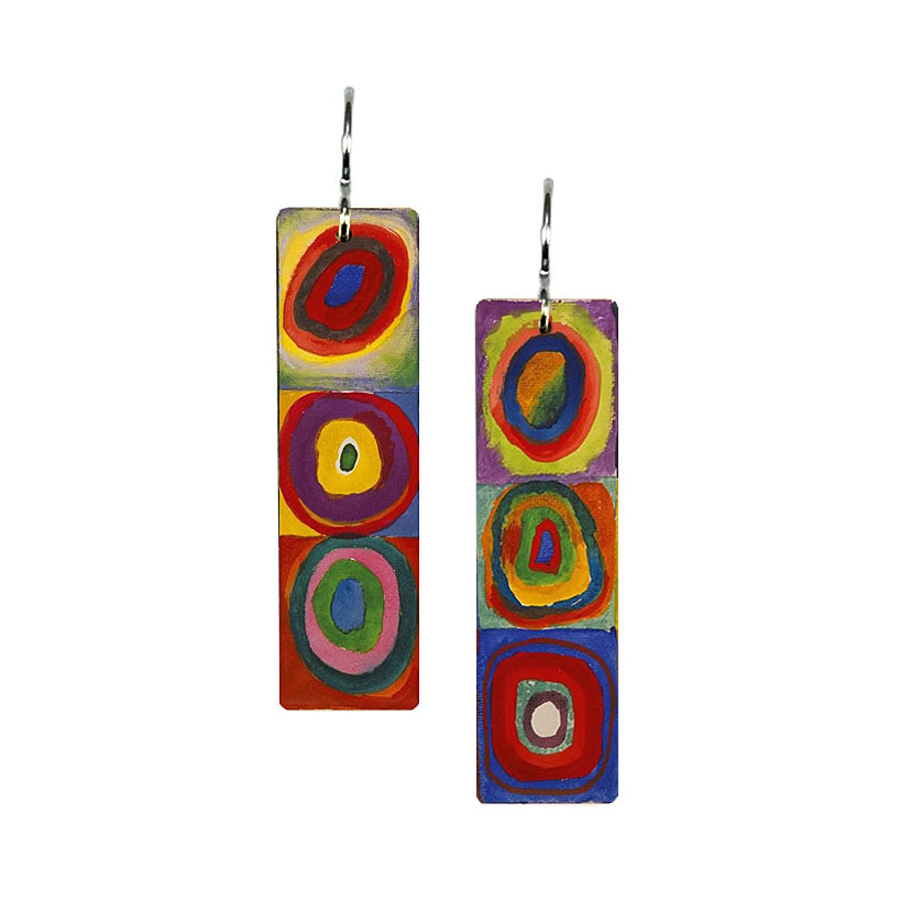 Kandinsky Sq/Cir Long Rectangle Earrings
