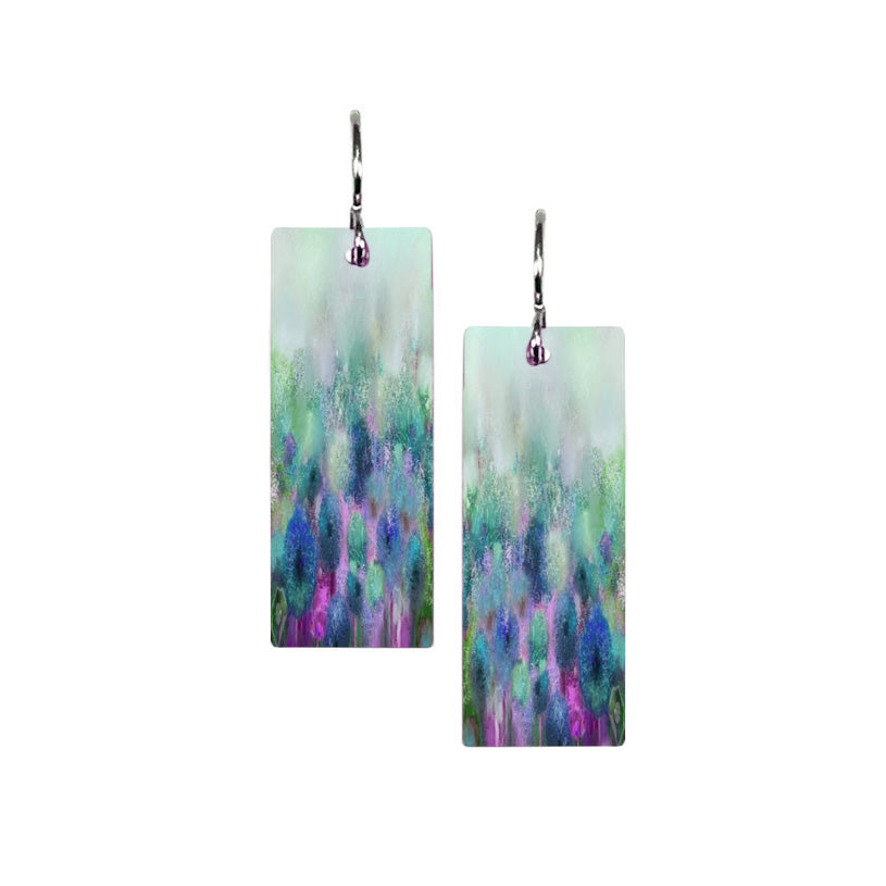 Moonlit Cascade Med Rectangle Earrings