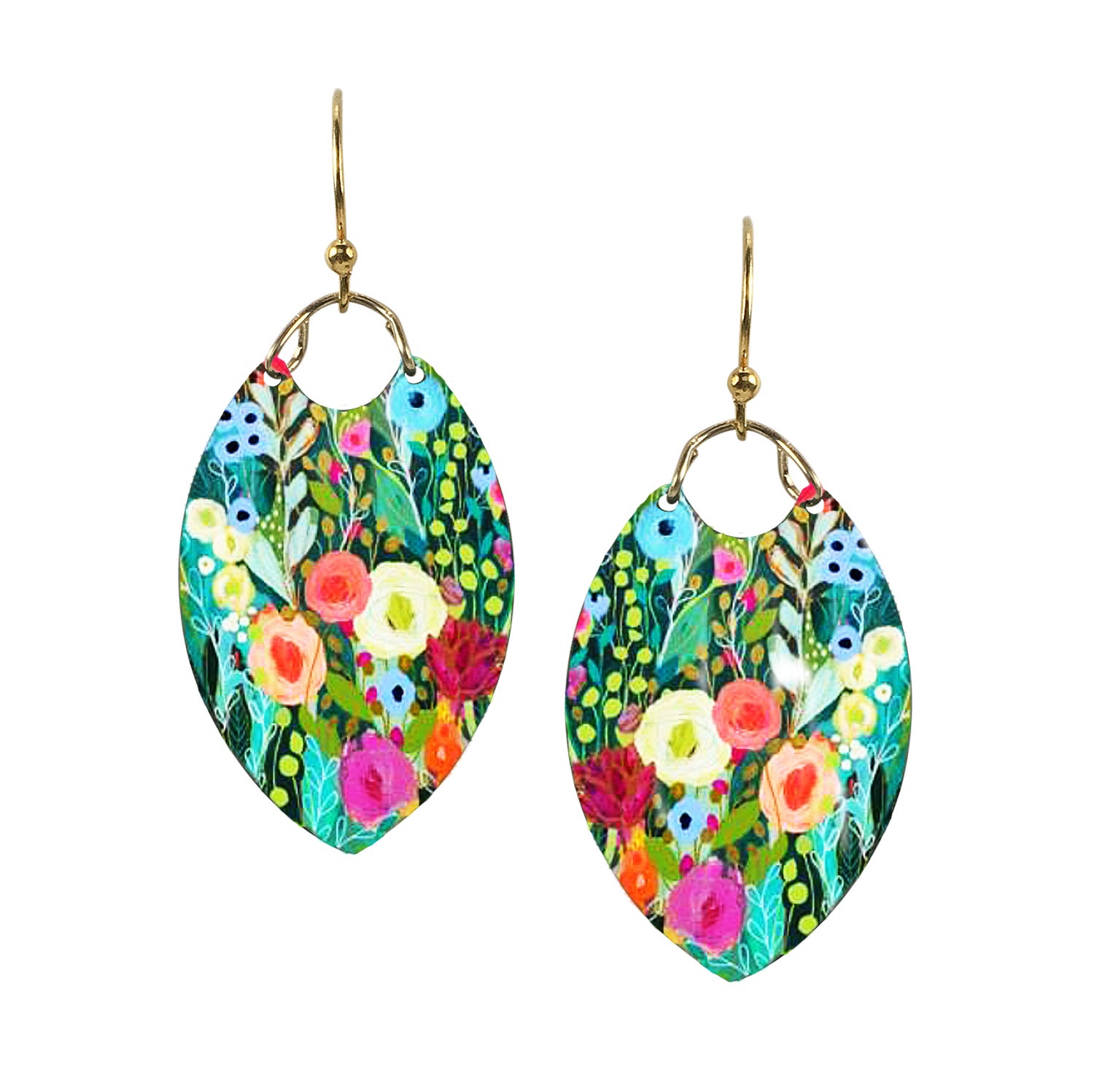 Morning Glory Tapered Oval Earrings