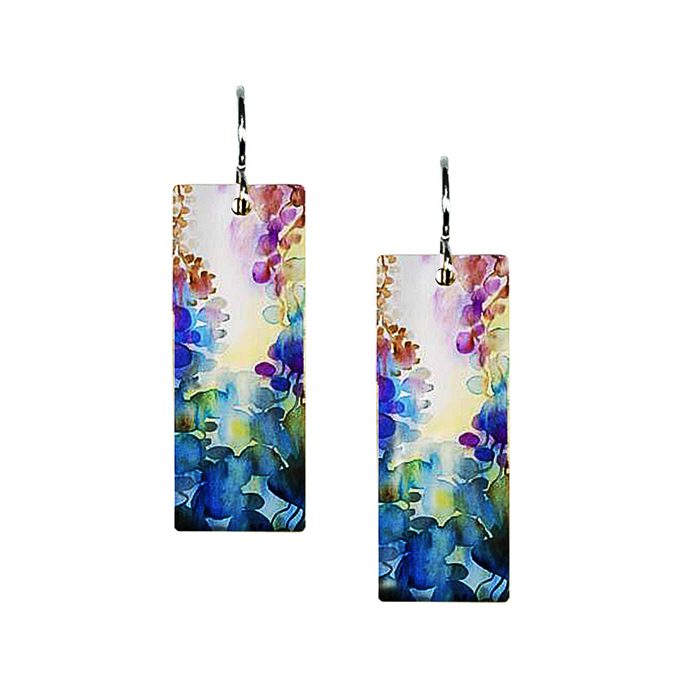 Purple Rain Med Rectangle Earrings