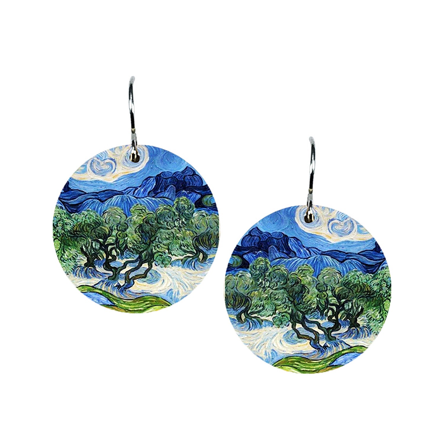 Van Gogh Olive Trees Disc Earrings