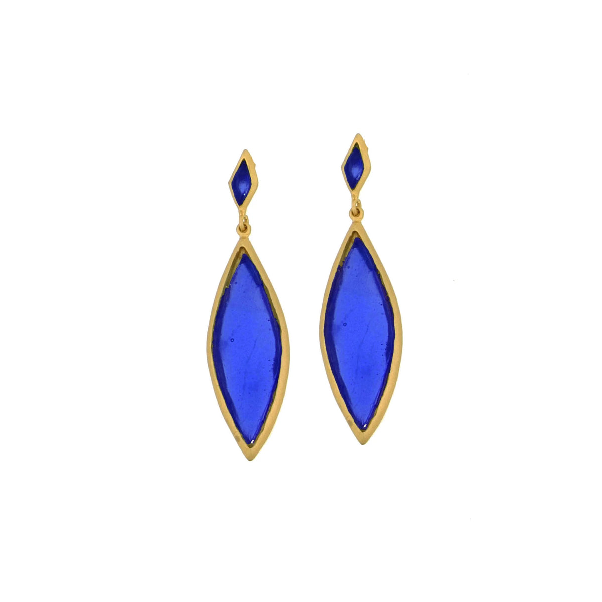 Marquise Post Earrings Cobalt