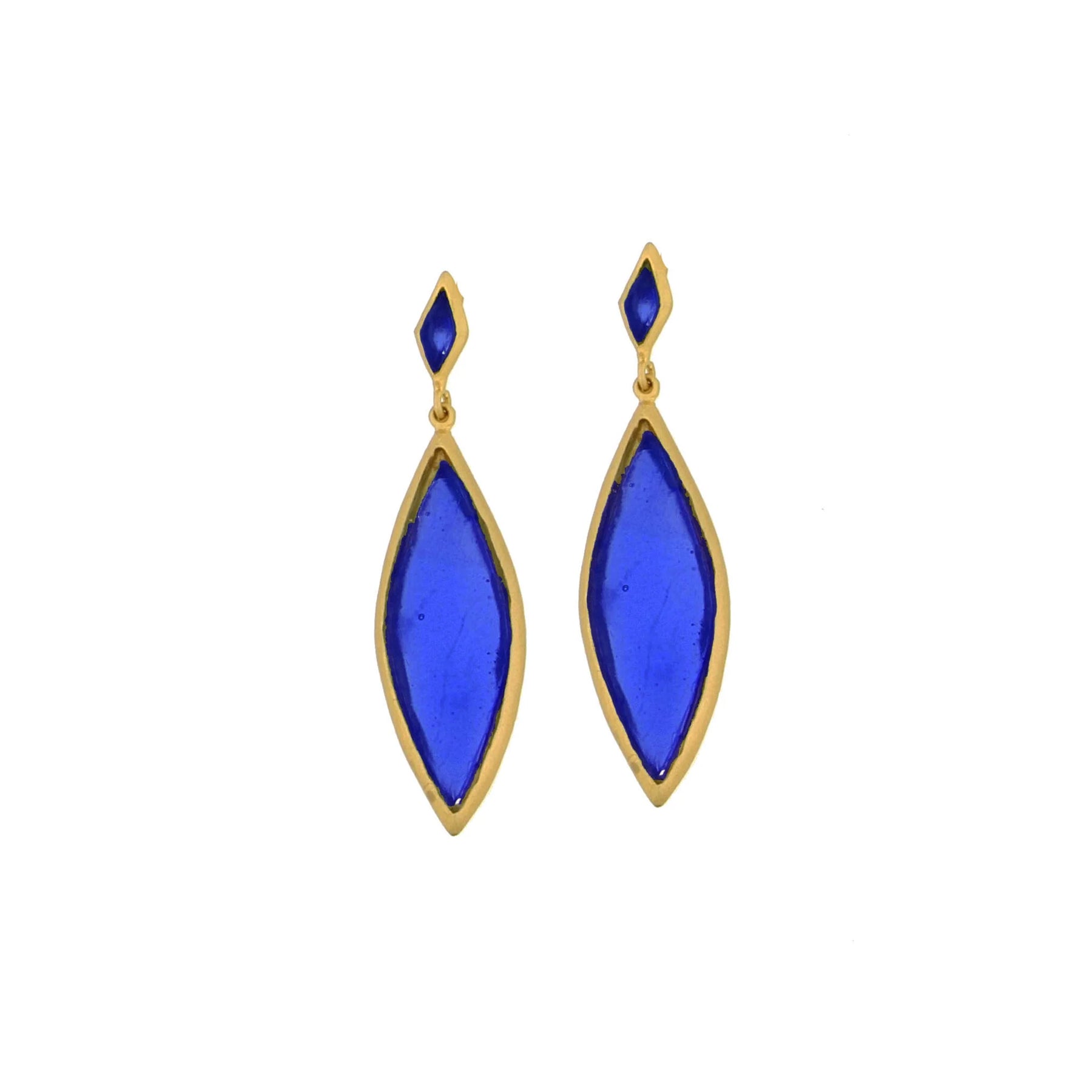 Marquise Post Earrings Cobalt