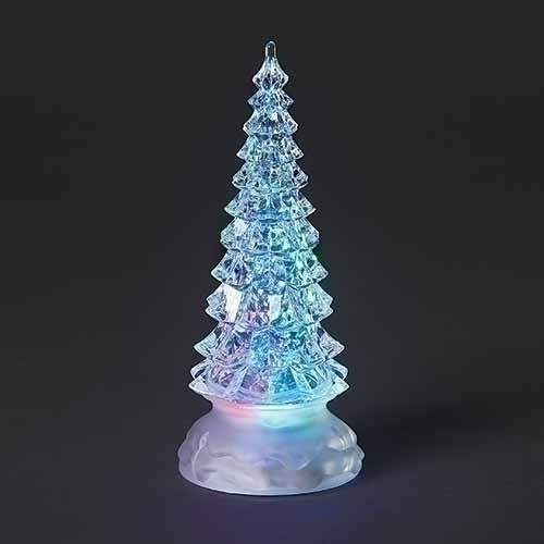 8.5" LED Swirl Glitter Tree