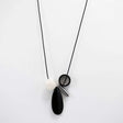 B & W Onyx Teardrop & Tubes Necklace