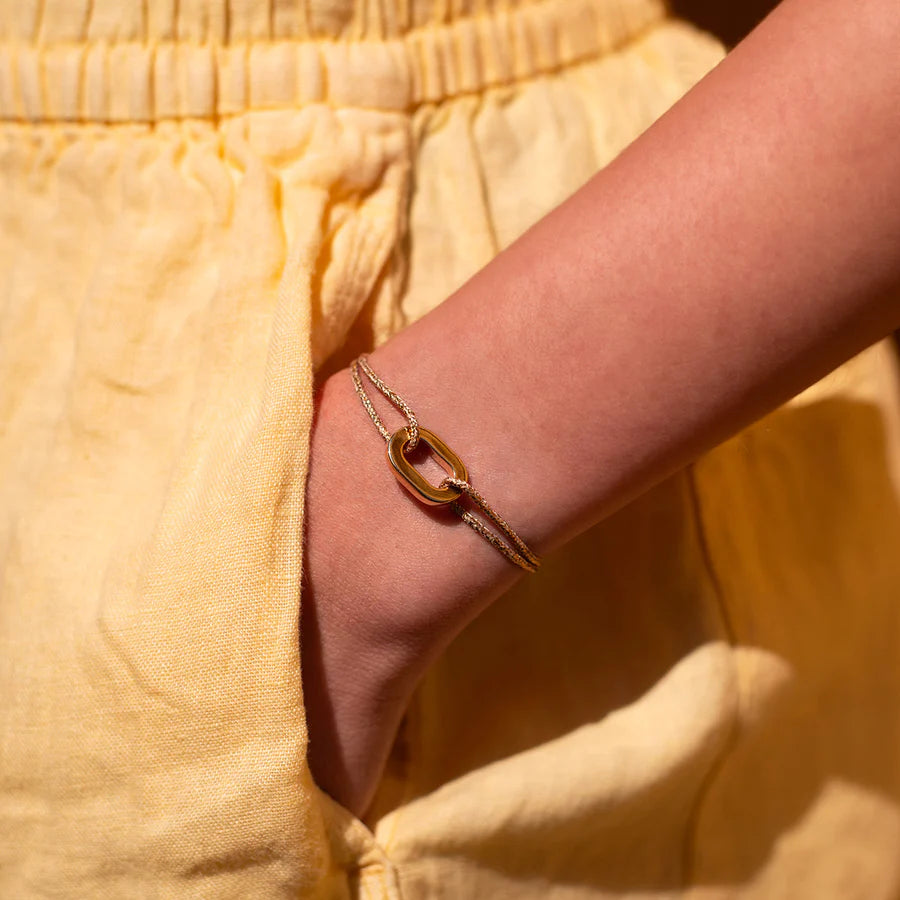 Single Link 16mm Bracelet (Gold Plate)
