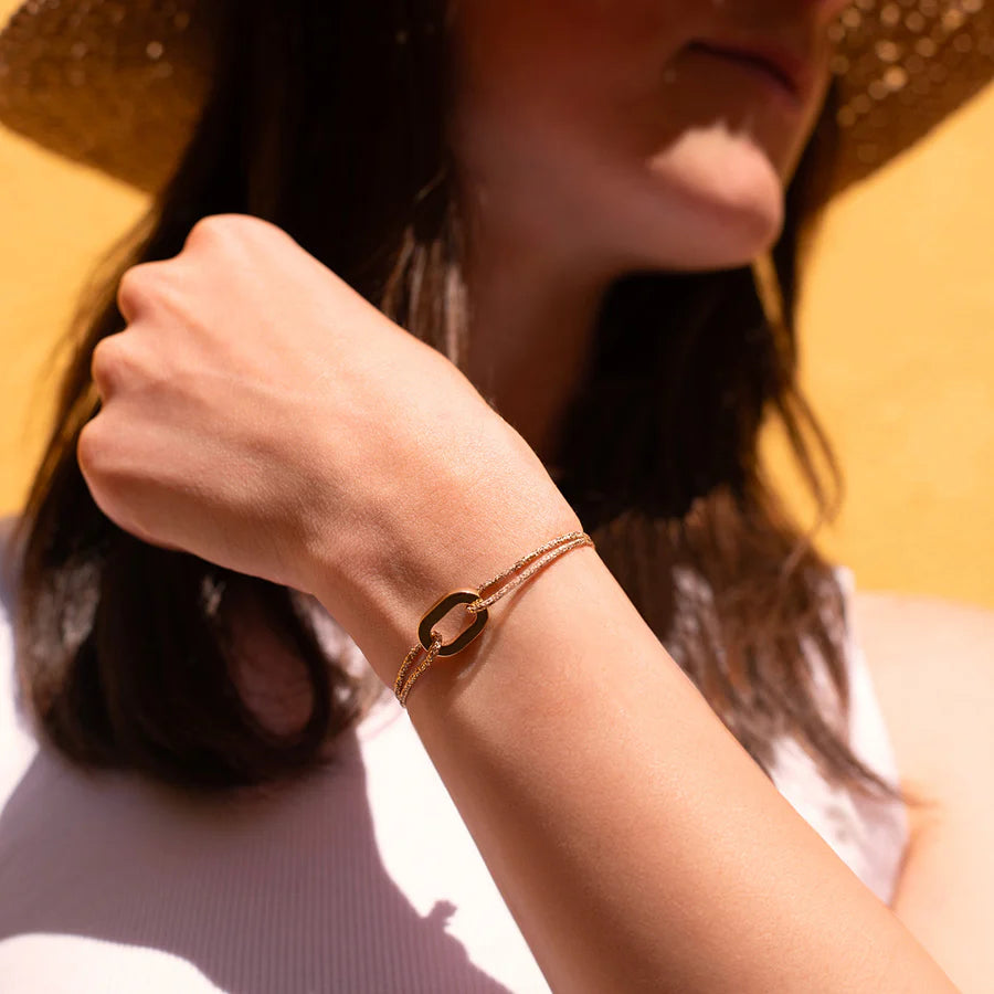 Single Link 16mm Bracelet (Gold Plate)