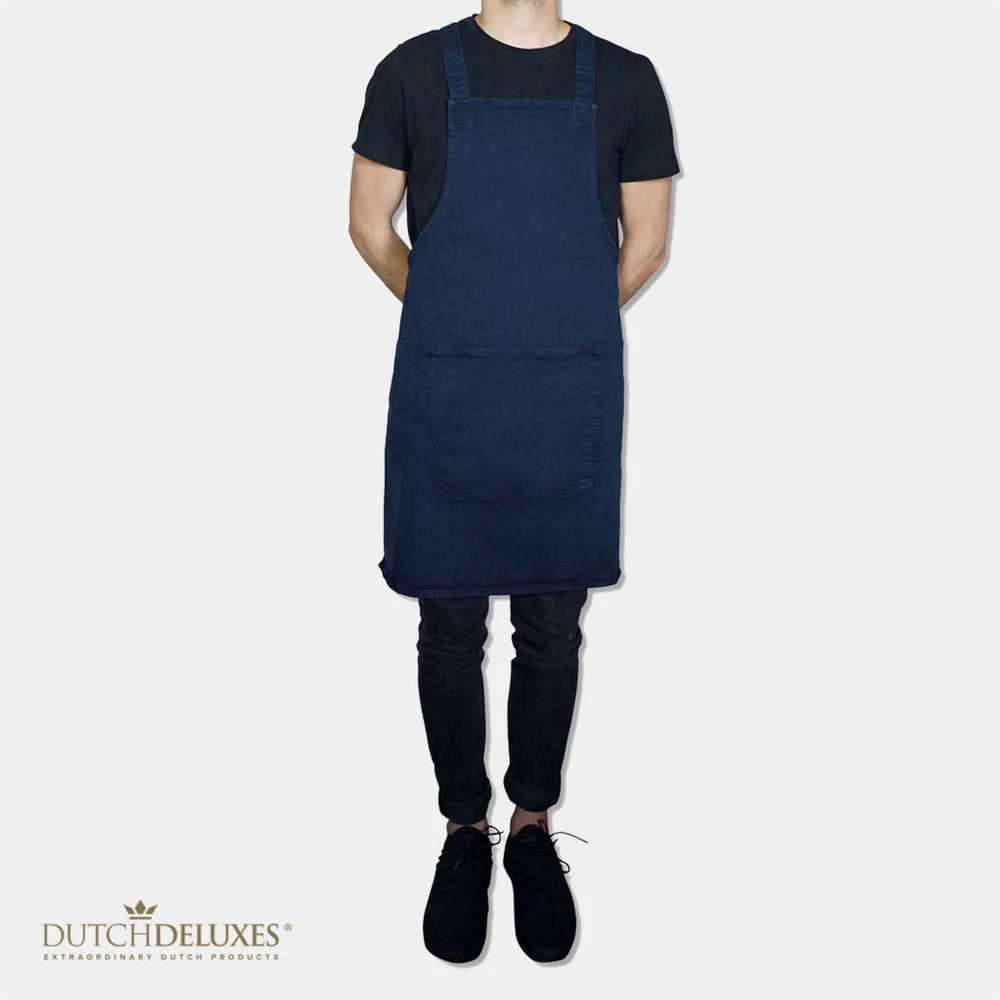 Suspender Apron - Dark Blue Canvas