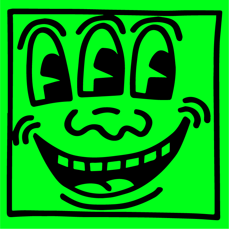 Keith Haring 3-Eyed Face Sticker