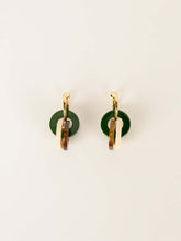 3-Hoop Earrings - Hoof w/Lacquer in Beige and Khaki