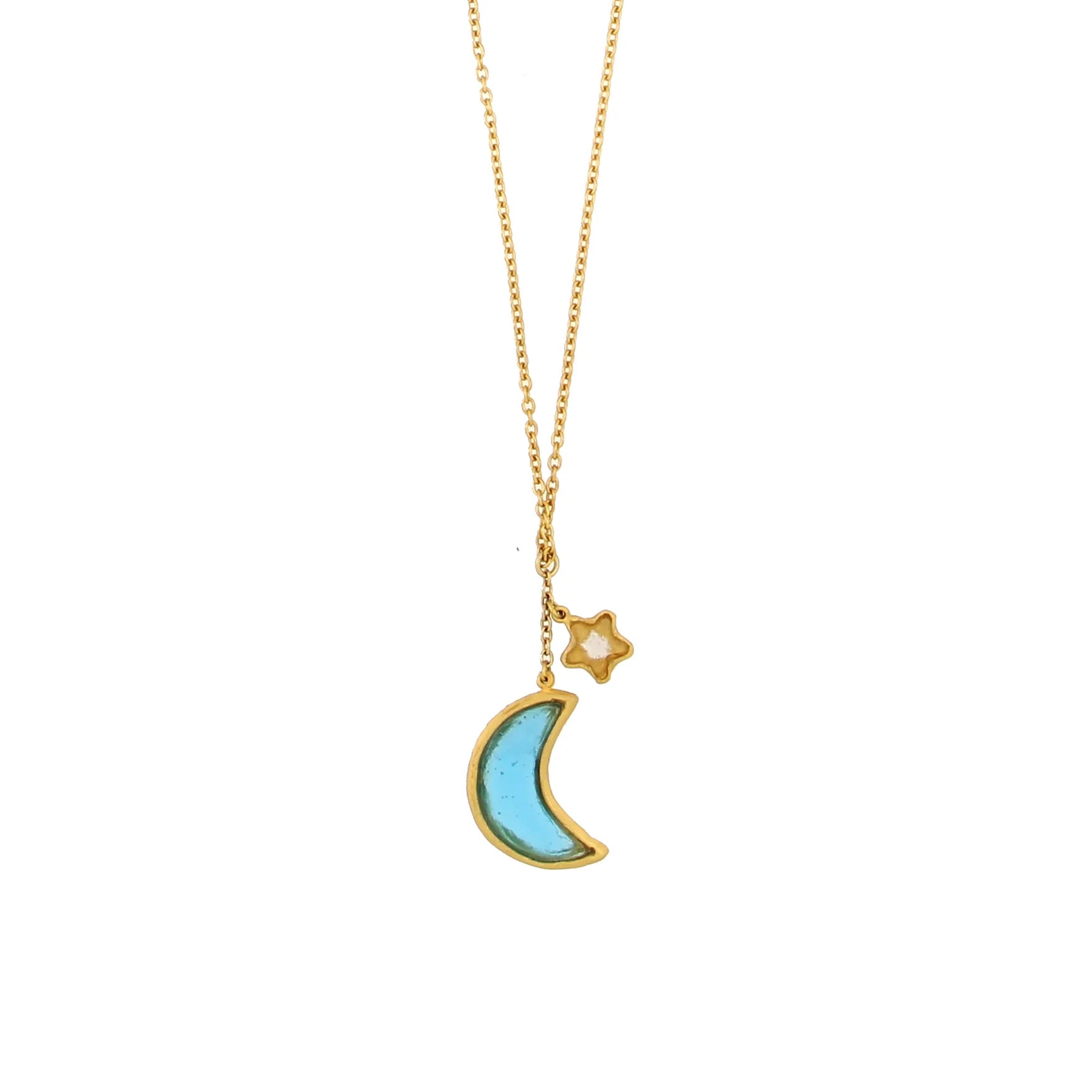 Moon & Star 16" Adj. Pendant