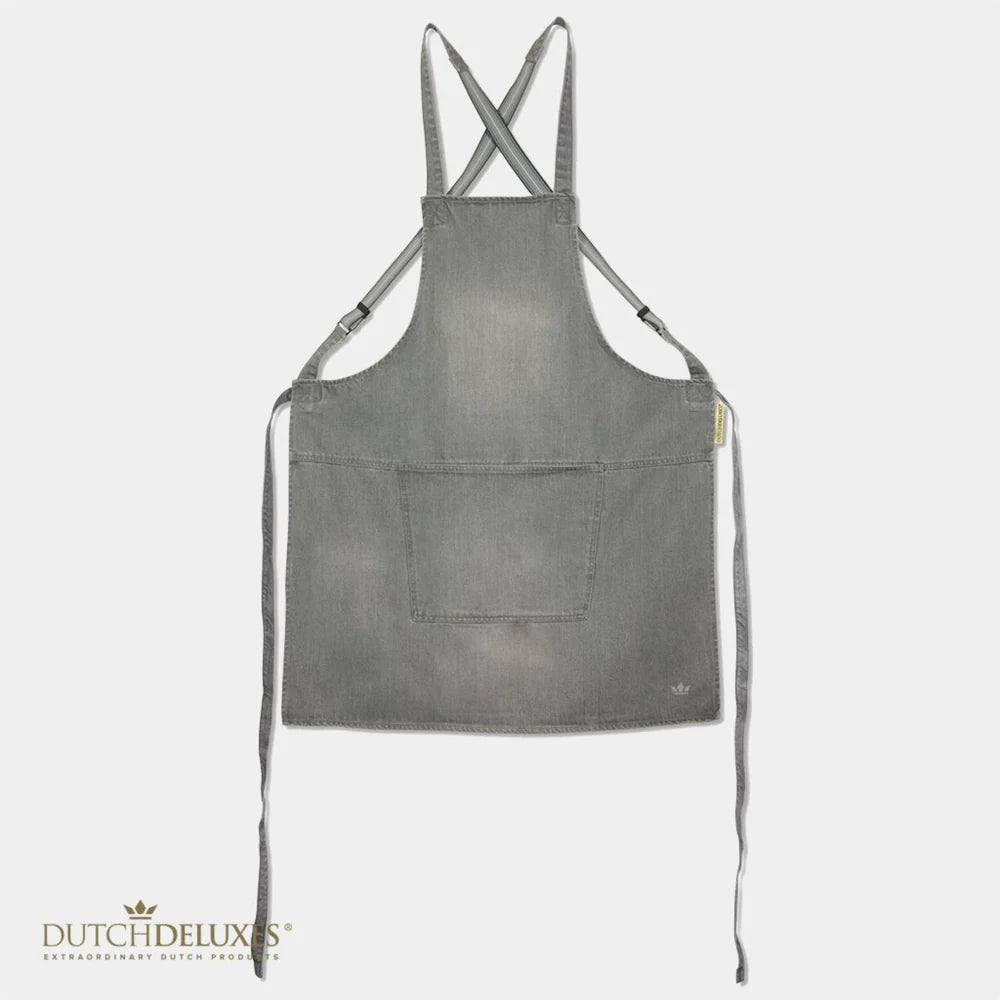 Suspender Apron - Grey Denim