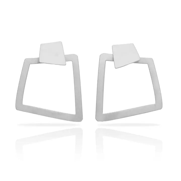 Bau silver-plated earrings
