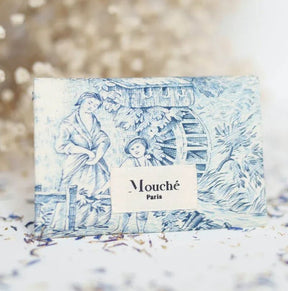 Duo Pouch with 2 Handkerchiefs - Toile de Jouy Blue