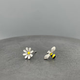 Bee and Flower Earrings