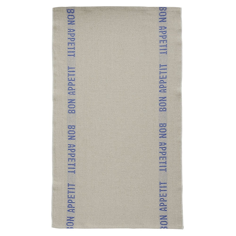 Tea Towel Bon Appetit Linen Blue