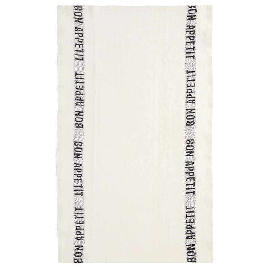 Tea Towel Bon Appetit White Black