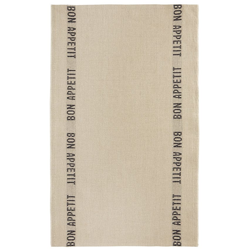 Tea Towel Bon Appetit Linen Black