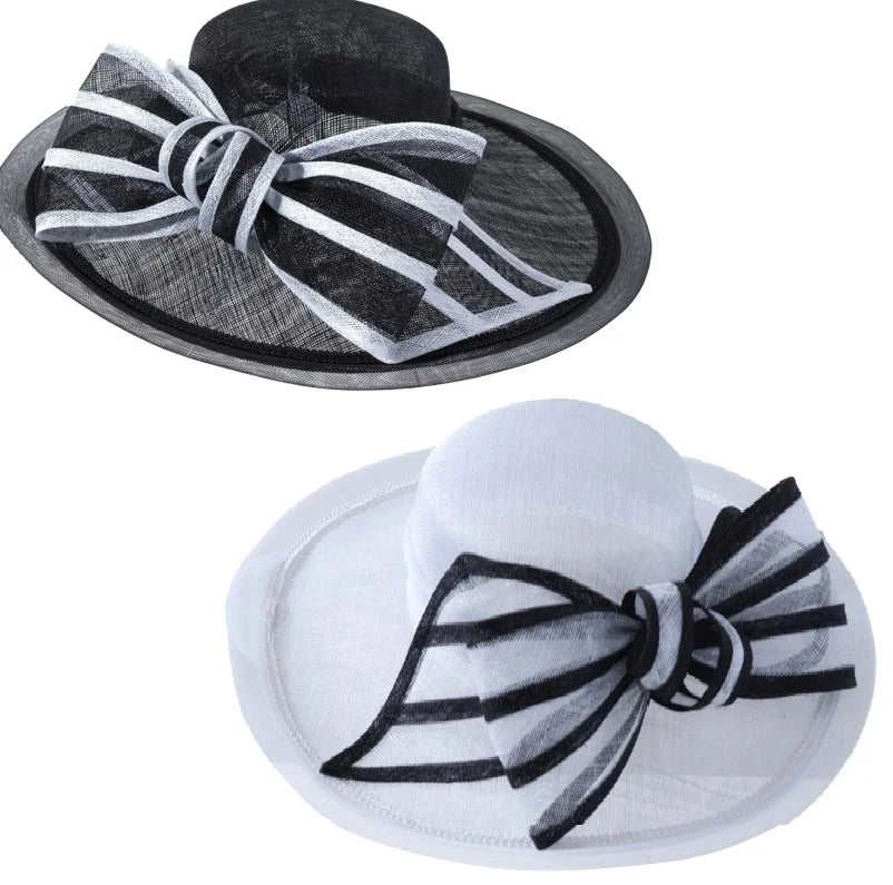 Sinamay Bucket Hat - Black/White