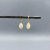EG117MO | Gold Filled Moonstone Teardrop Earrings