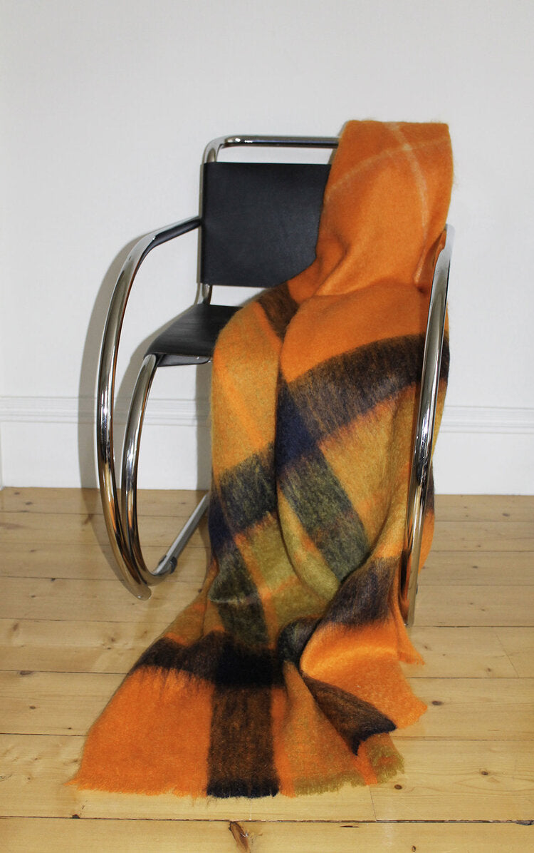 Mohair Ecosse Throw Marigold