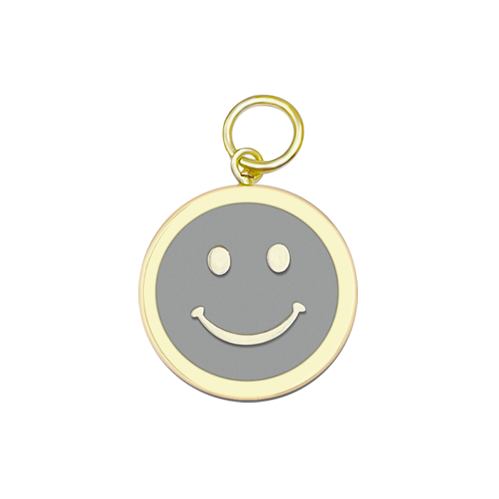 Smiley/Frown Face Medium Pendant (all gold/gray pearl)