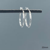 HF2SS 20 | Silver French Lock Hoop Earrings