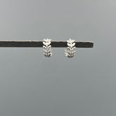 HS124 | Silver Vine Huggie Earrings