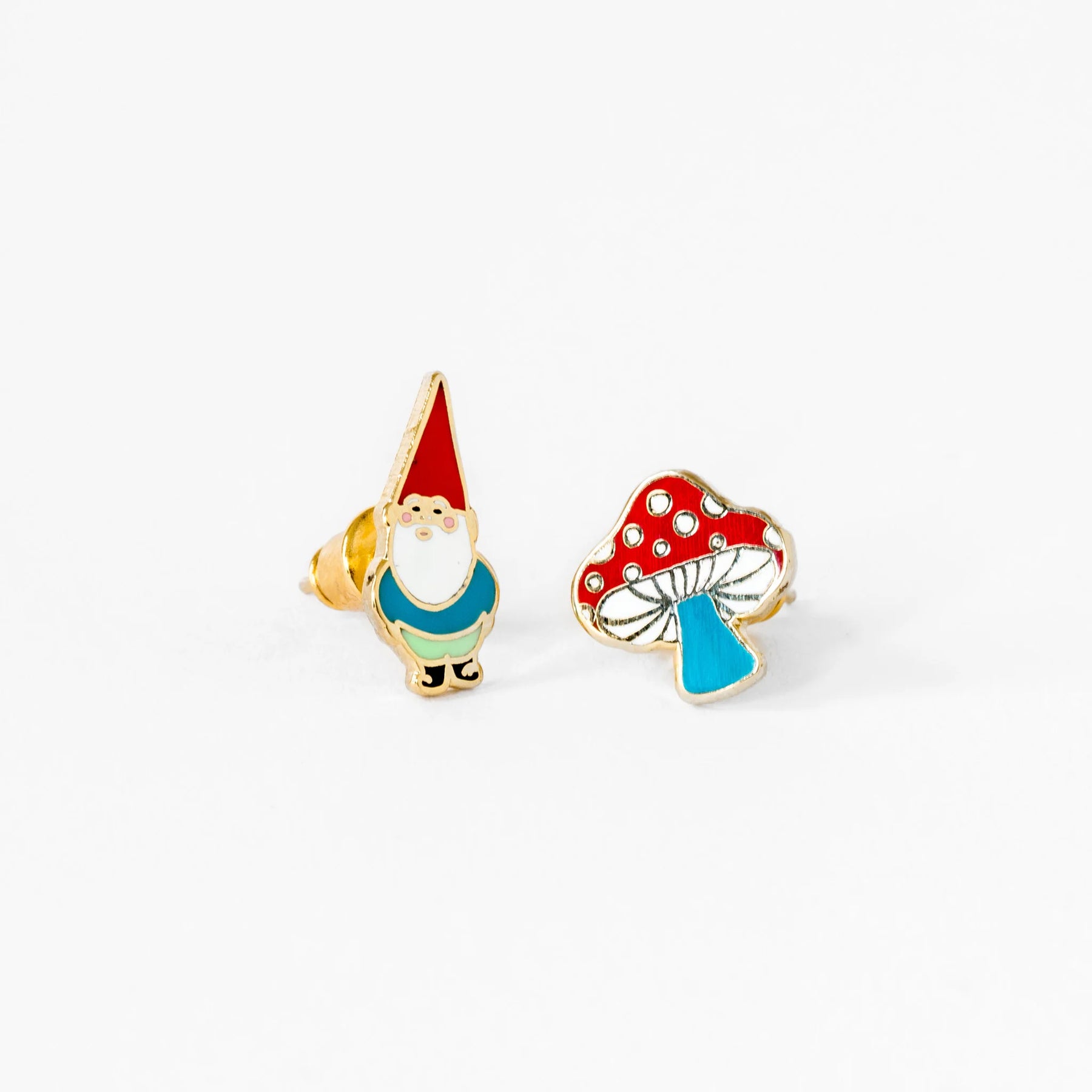 Gnome & Mushroom Post Earrings