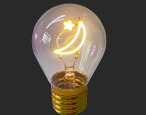 Moon and Star Neon Lightbulb LED Lamp