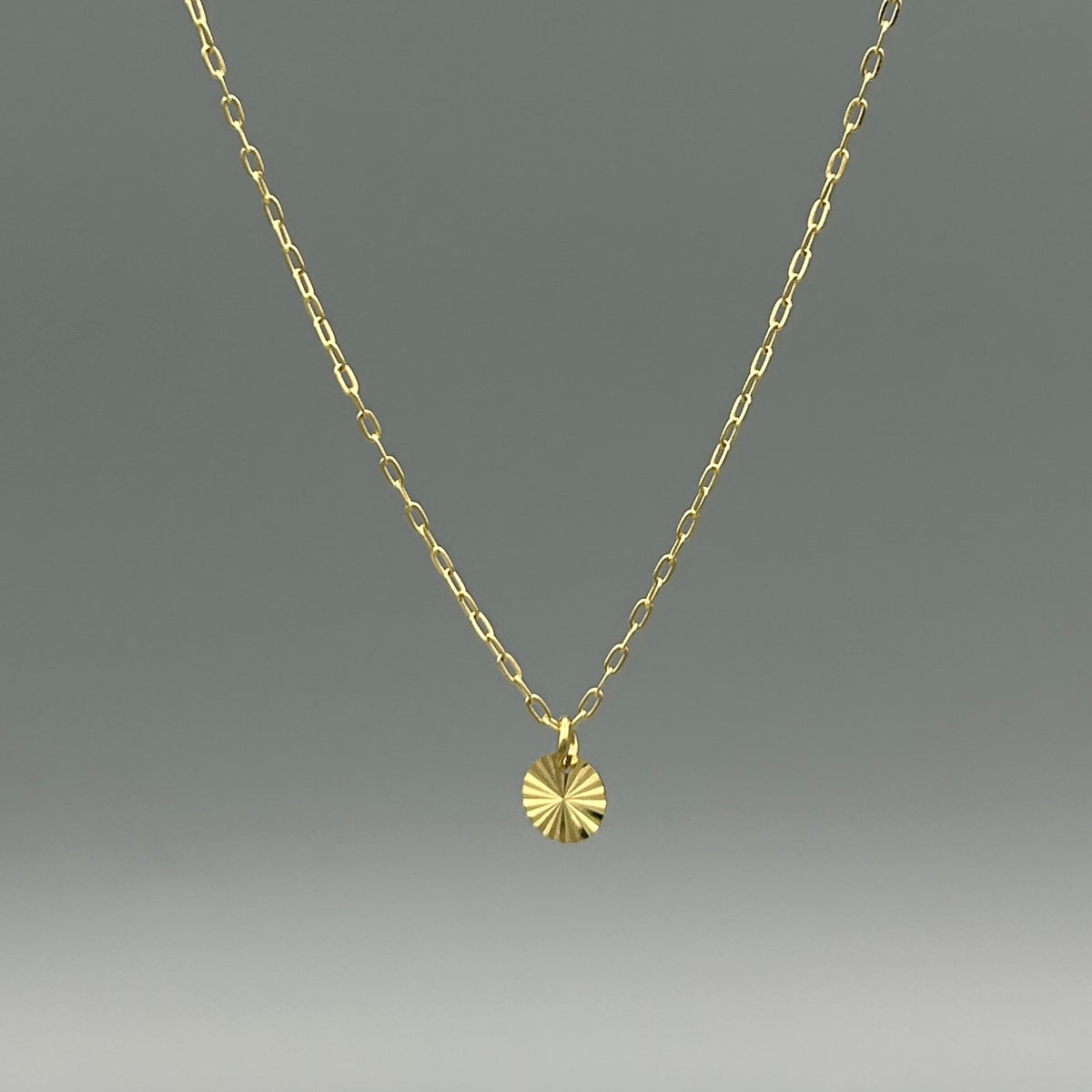 NG457V | Gold Vermeil Mini Sunbeam Disc Necklace