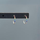 HS247 | Silver Rainbow Pave Post Hoops Earrings