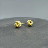 STG549 | Gold Vermeil Double Line Knot Stud Earrings