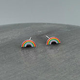 STS300 | Silver Rainbow Enamel Stud Earrings