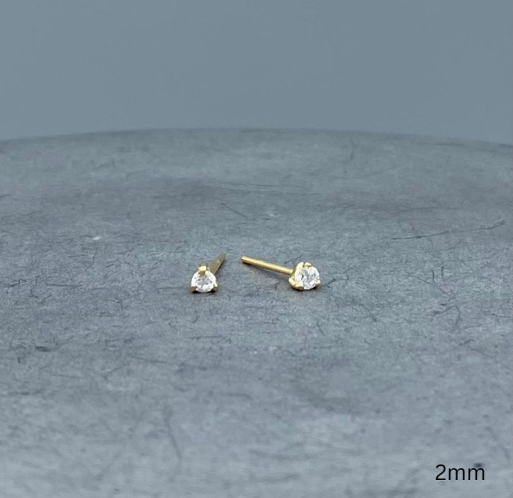 CZRDG 2 | Gold Filled Round CZ Stud Earrings