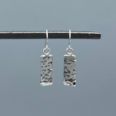 ES324 | Hammered Silver Rectangle Earrings