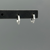 HS296 | Small Silver Geometric Post Huggie Earrings
