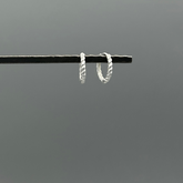 HS315 | Small Silver Rope Hoop Earrings