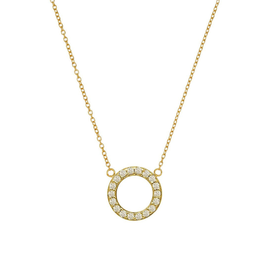 N246 | Gold Filled CZ Sparkle Circle Necklace